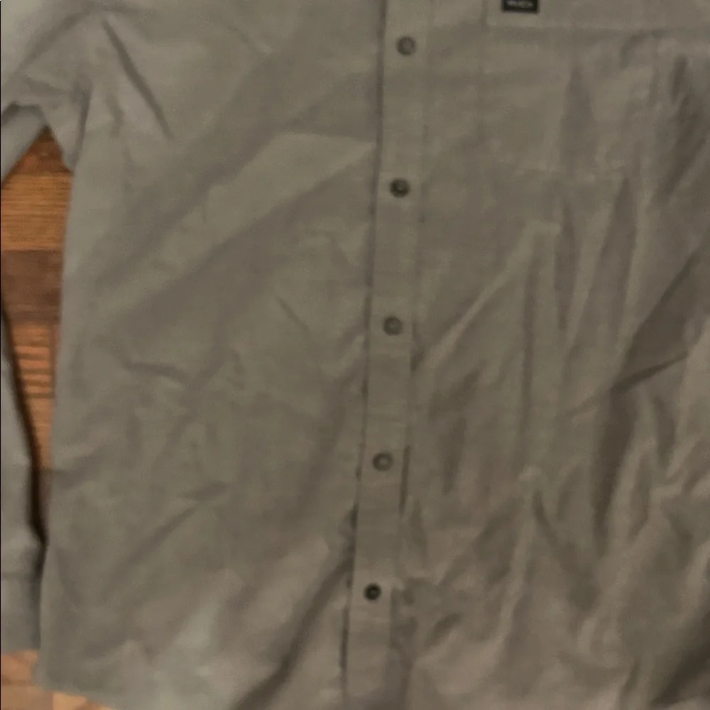 RVCA Men's Charcoal Button-Down Shirt - Picture 3 of 5